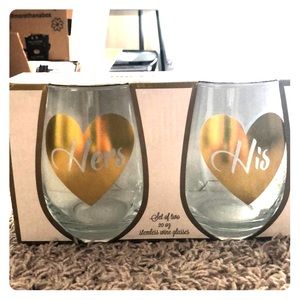 His and hers wine glasses